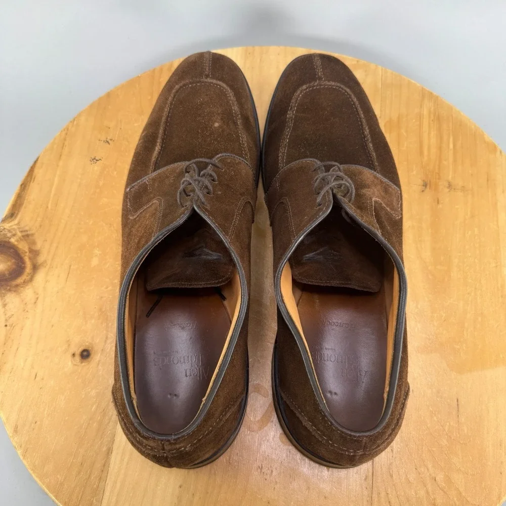 Allen Edmonds Hancock Mens Size 13 B Dress Shoes Brown Suede Split Toe Derby USA